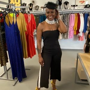 The Strapless Tux Jumper